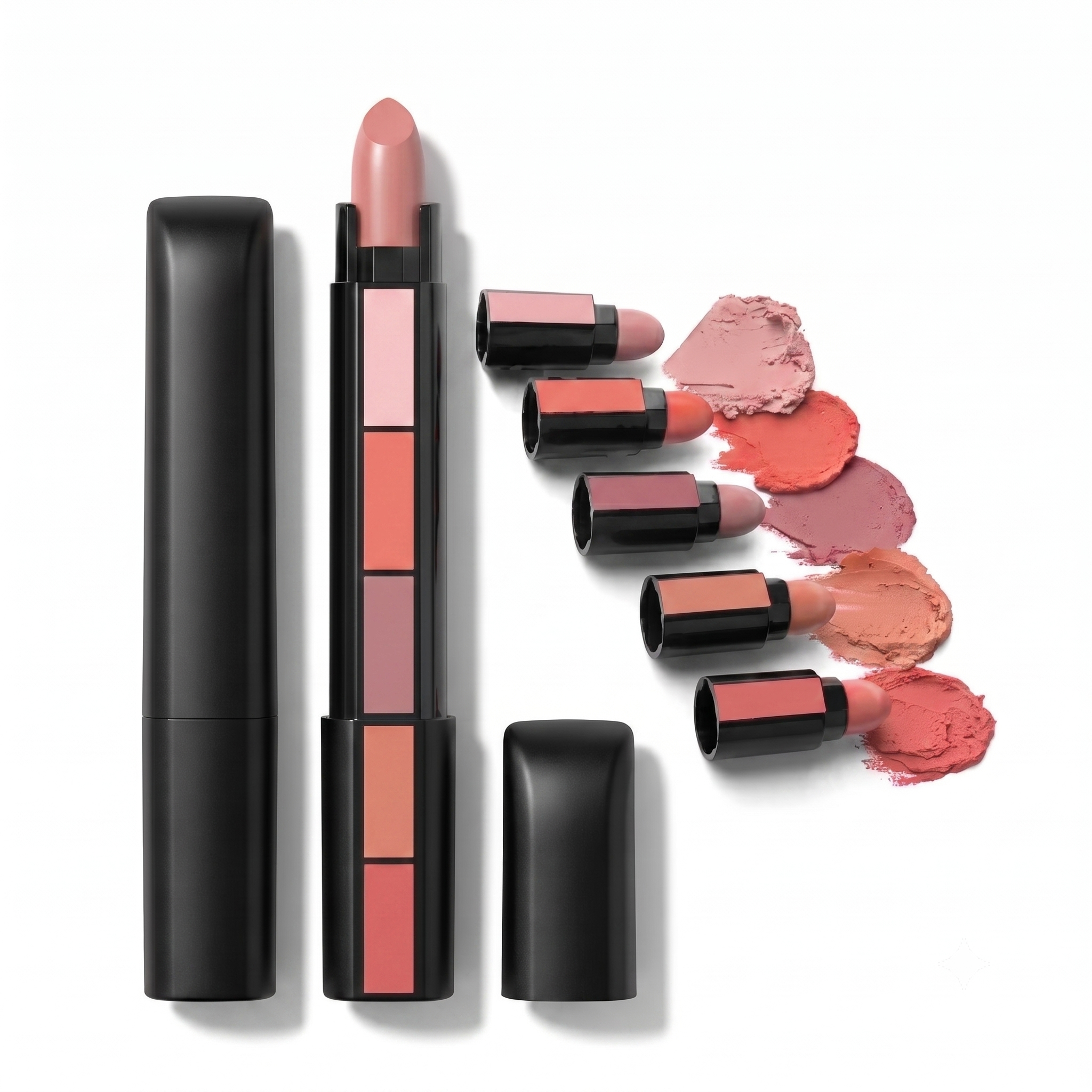 Ma'am Glam 5-in-1 Matte Lipstick Nude Collection - five soft nude shades in one pen